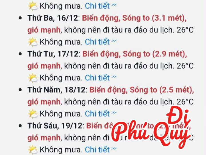 Cập Nhật Lịch Tạm Ngưng Hoạt Động, Đi Phú Quý