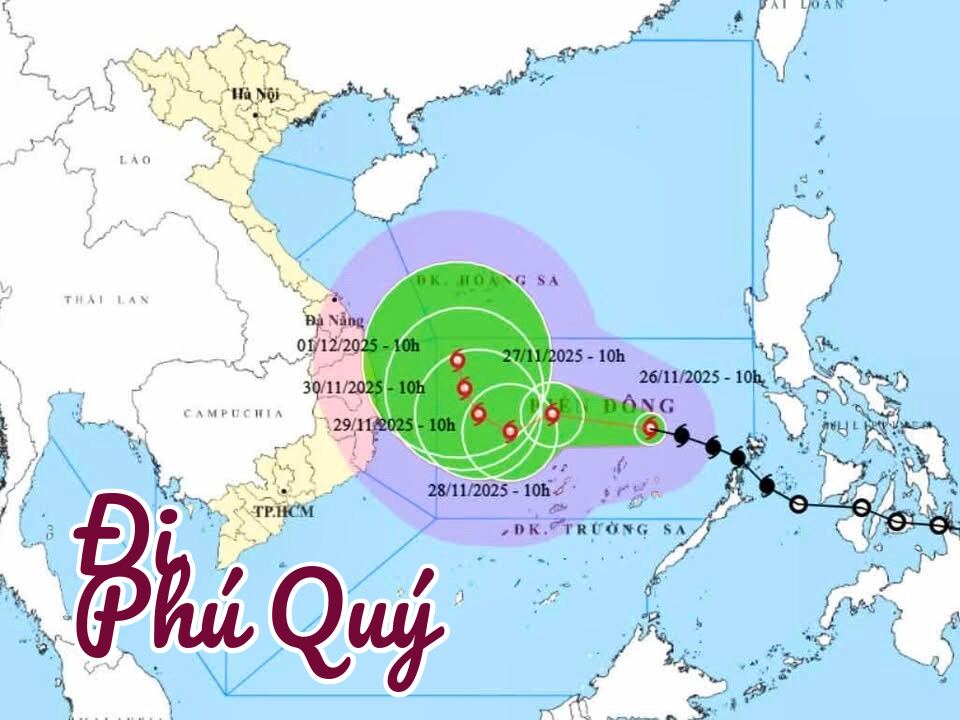 Cập nhật tích cực về bão số 15 Koto, Đi Phú Quý