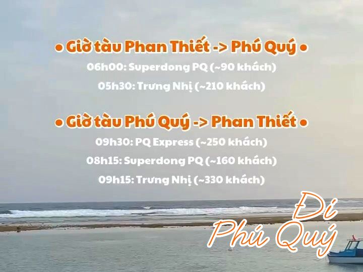 Lịch tàu Chủ Nhật, 16 tháng 2/2025 - Đi Phú Quý